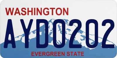 WA license plate AYD0202