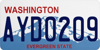 WA license plate AYD0209