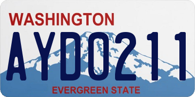 WA license plate AYD0211