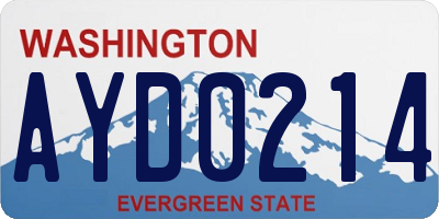 WA license plate AYD0214