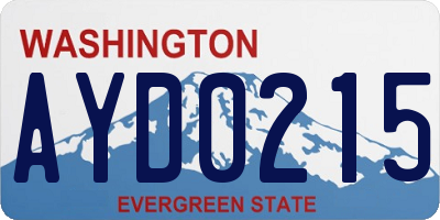WA license plate AYD0215