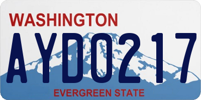 WA license plate AYD0217