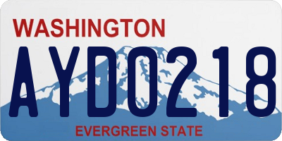 WA license plate AYD0218