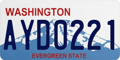 WA license plate AYD0221