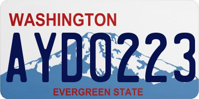 WA license plate AYD0223
