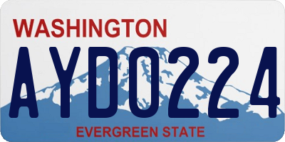 WA license plate AYD0224