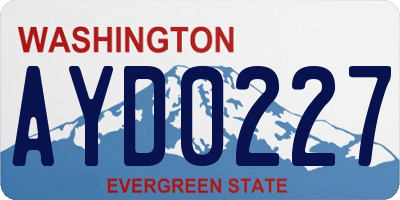 WA license plate AYD0227