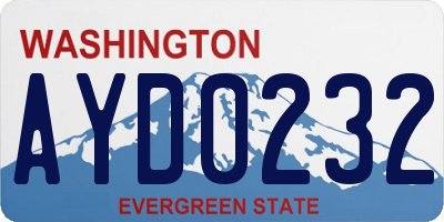 WA license plate AYD0232