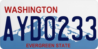 WA license plate AYD0233