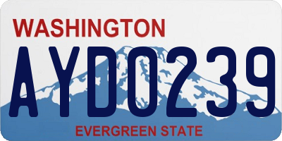 WA license plate AYD0239