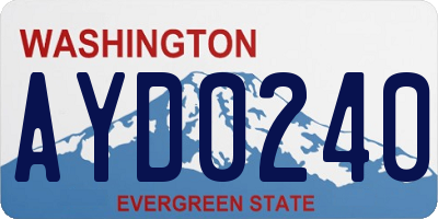 WA license plate AYD0240
