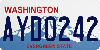 WA license plate AYD0242