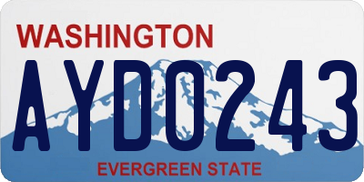 WA license plate AYD0243
