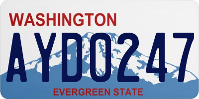 WA license plate AYD0247