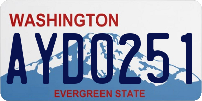 WA license plate AYD0251