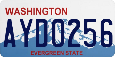 WA license plate AYD0256