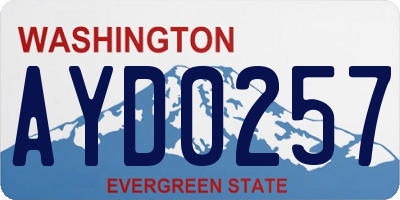 WA license plate AYD0257