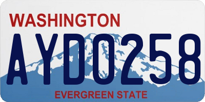 WA license plate AYD0258