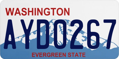WA license plate AYD0267
