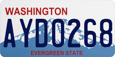 WA license plate AYD0268