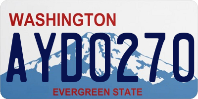WA license plate AYD0270