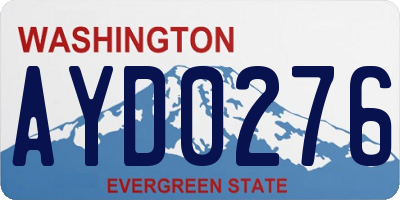 WA license plate AYD0276
