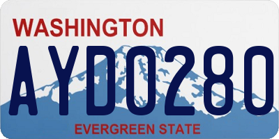 WA license plate AYD0280