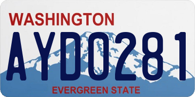 WA license plate AYD0281