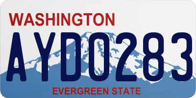 WA license plate AYD0283