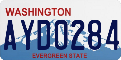 WA license plate AYD0284