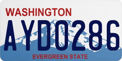 WA license plate AYD0286