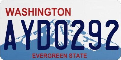 WA license plate AYD0292