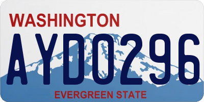 WA license plate AYD0296