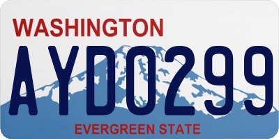 WA license plate AYD0299