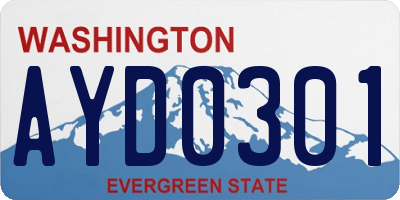 WA license plate AYD0301