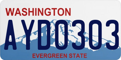 WA license plate AYD0303
