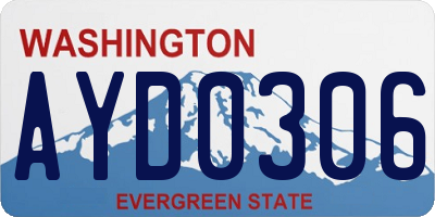 WA license plate AYD0306