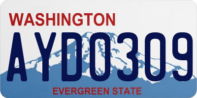 WA license plate AYD0309