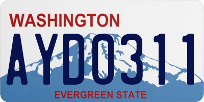 WA license plate AYD0311