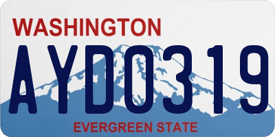 WA license plate AYD0319