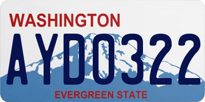 WA license plate AYD0322