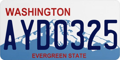 WA license plate AYD0325