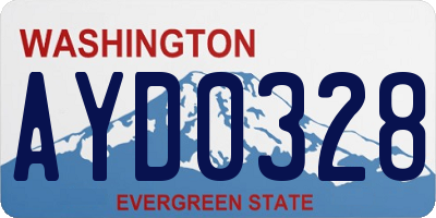 WA license plate AYD0328