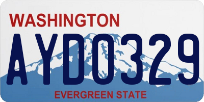 WA license plate AYD0329