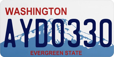 WA license plate AYD0330
