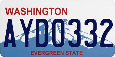 WA license plate AYD0332