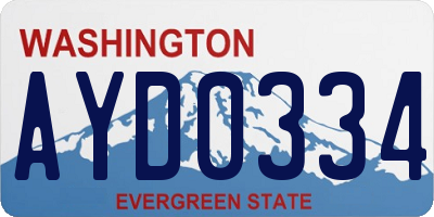 WA license plate AYD0334