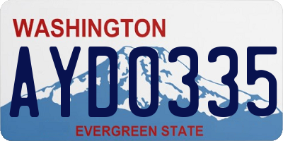 WA license plate AYD0335