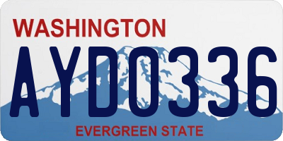 WA license plate AYD0336