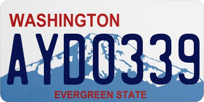 WA license plate AYD0339